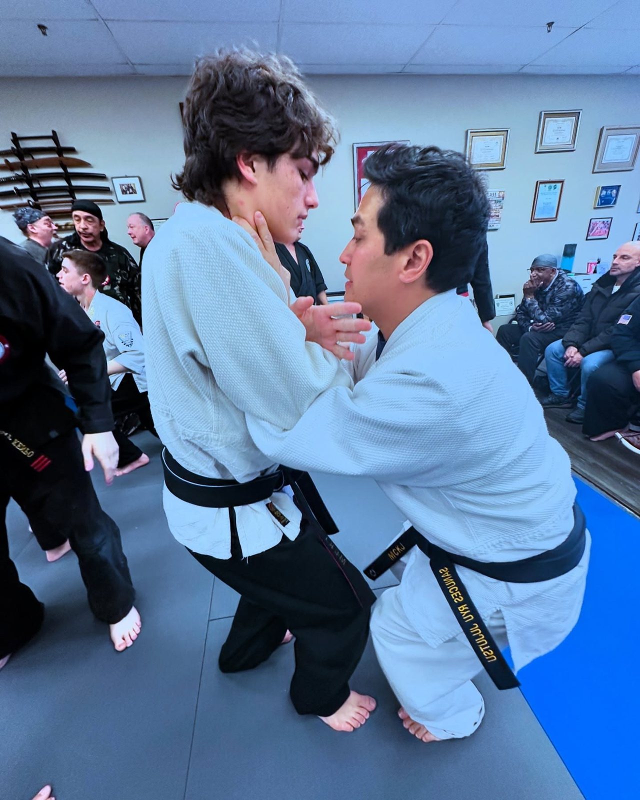 Self-Defense students training during class at Master Curry Karate Jujutsu Ryu in Staten Island
